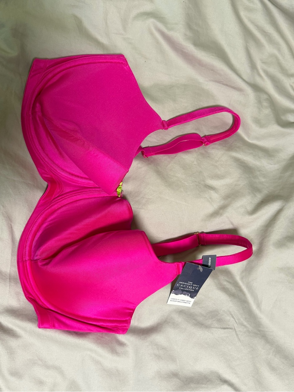 Lane Bryant Cacique 40DDD lightly lined sexy scoop balconette  Bra - Hot Pink